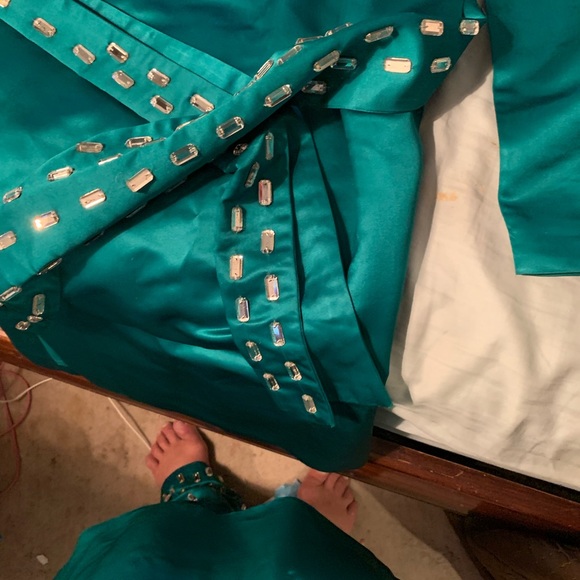 Silk Embellished Jeweled Tunic and Pants Size PS - Picture 5 of 7